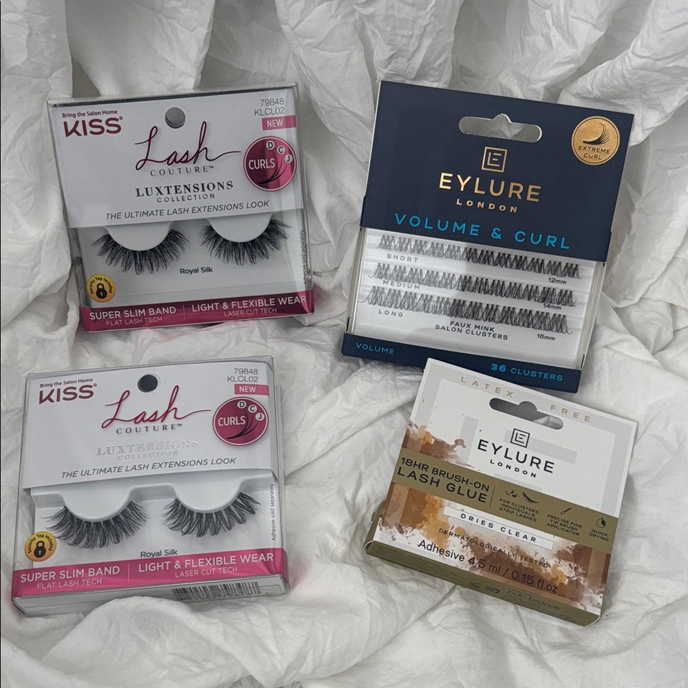 KISS & Eylure Lash Set - Black Faux Lashes & Glue
